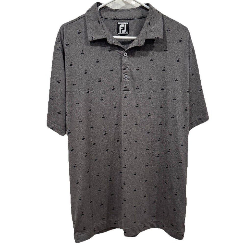 FootJoy Polo Shirt Fit Leslie Golf Print Grey Athletic Size Large L